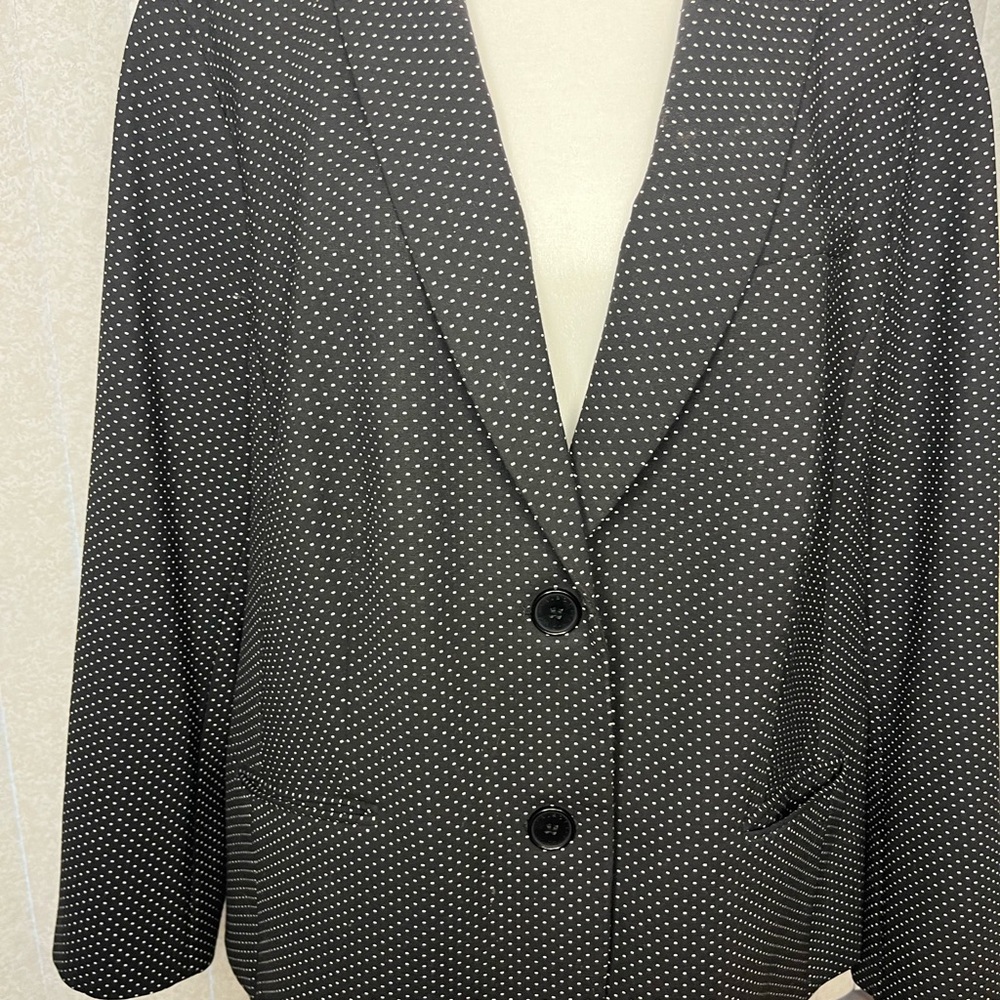 Talbots Black and White Polka Dot Blazer Classic Formal Jacket